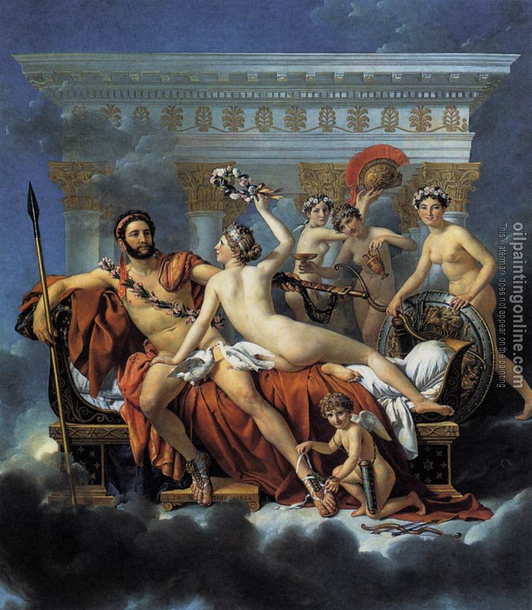 David, Jacques-Louis - Mars Disarmed by Venus and the Three Graces